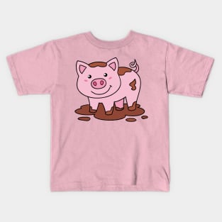 Pink Pig Happy Piglet Kids T-Shirt